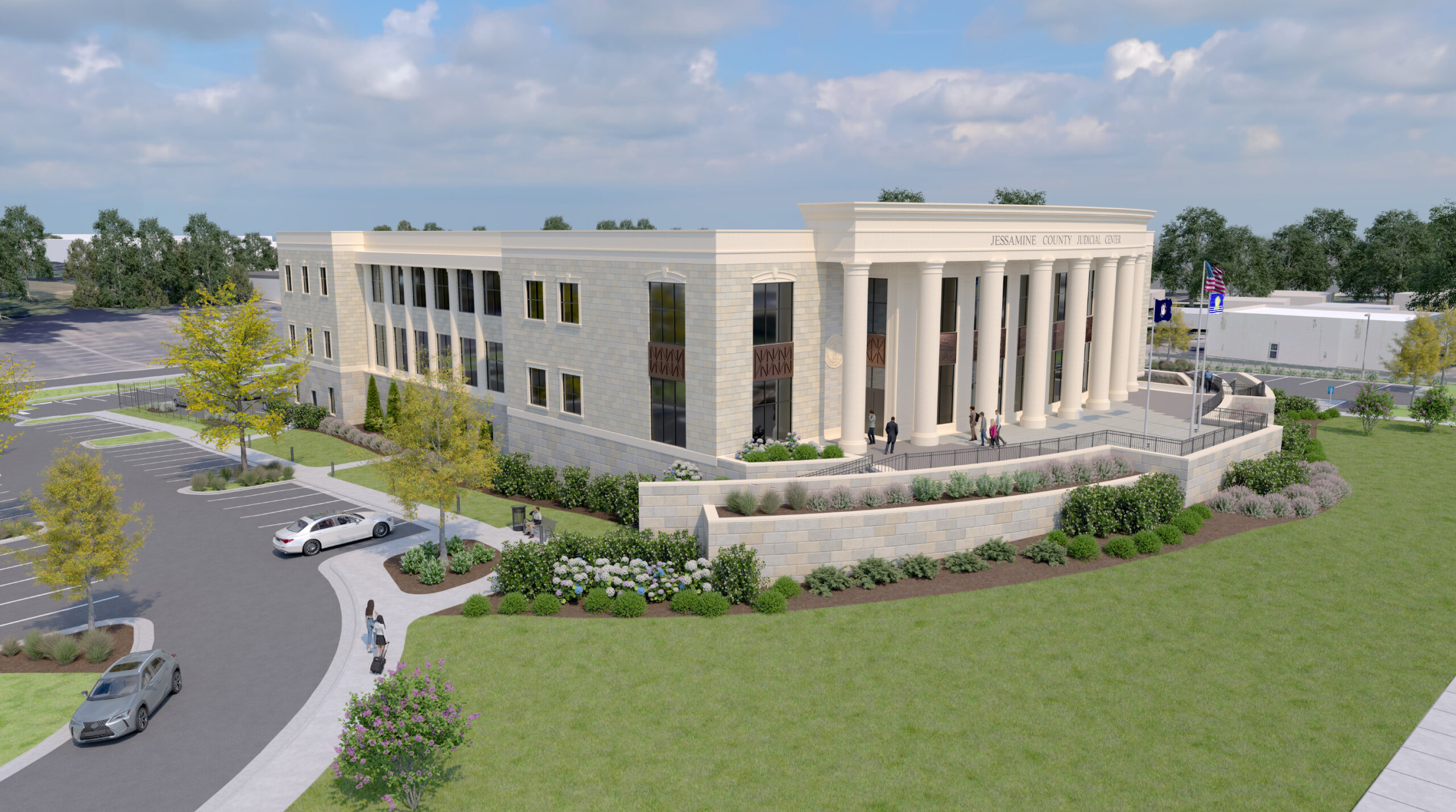 ESSAMINE COUNTY JUDICIAL CENTER SIDE ELEVATED RENDER SMALL